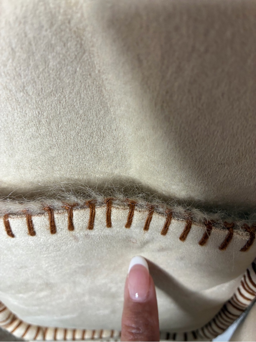 Coldwater Creek Boho, Gorpore, Cream Shearling Jacket with Brown Fur Trim 2X - Picture 11 of 13